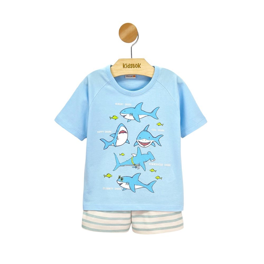 Pijama Menino Tubarão Brilha no Escuro - Fakini