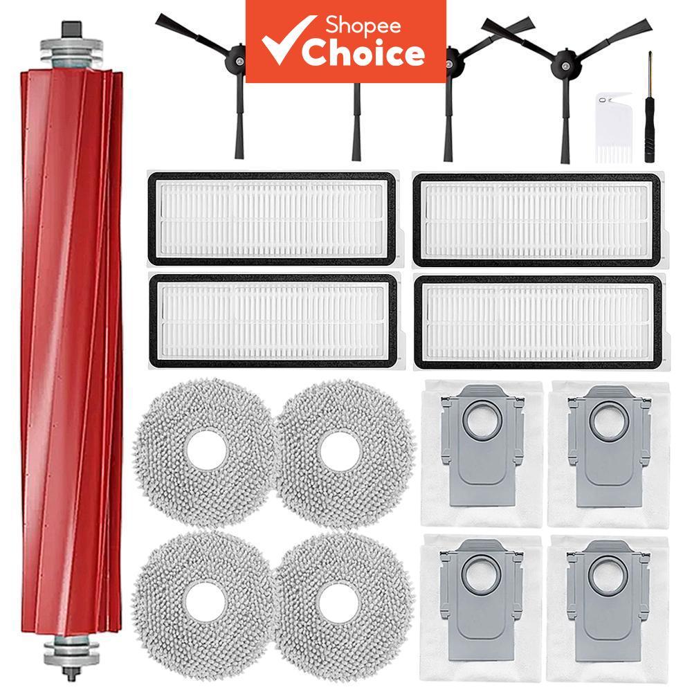 Acessórios de Reposição para Aspirador de Pó Robô Roborock Qrevo MaxV / S / Pro - Escova Principal, Filtro, Mop