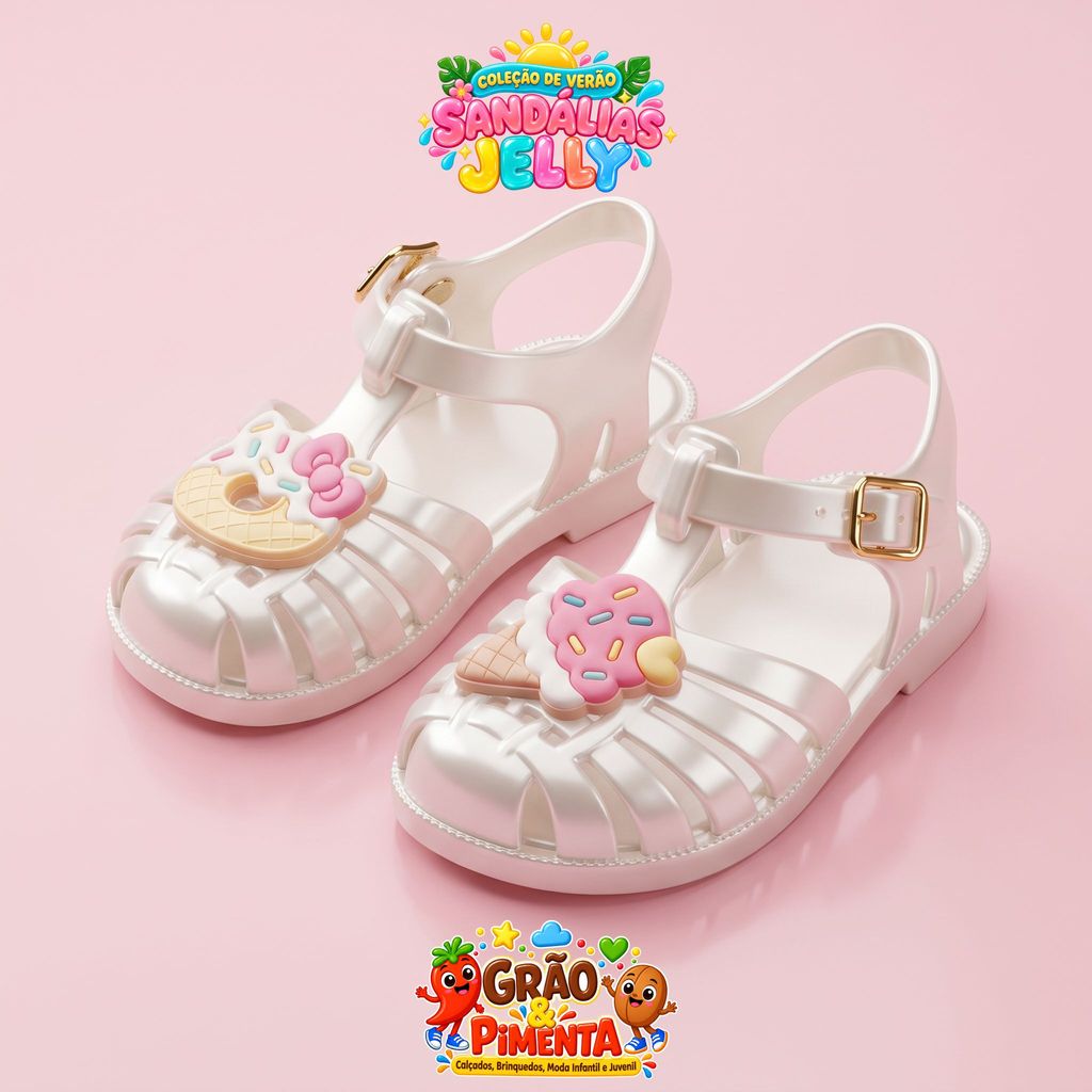 Sandália menina Jelly Meli Infantil  Verão Colorida Fivela Macia Confortável Leve Fácil de Calçar