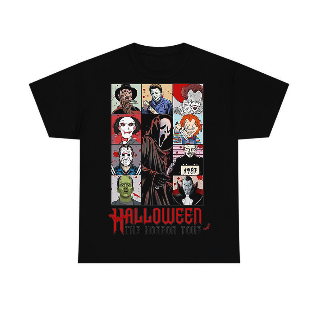 Camiseta Masculina Feminina Halloween The Horror Tour Personagens Terror T‑shirt Unissex Streetwear Envio Imediato