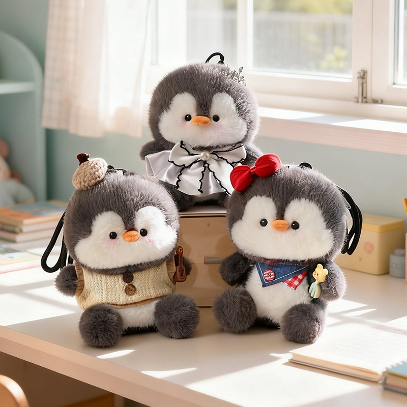 15cm Bonito Pinguim Brinquedo De Pelúcia Brinquedos Macios Chaveiro Pingente Presente Para Meninas Meninos Crianças Y8C6