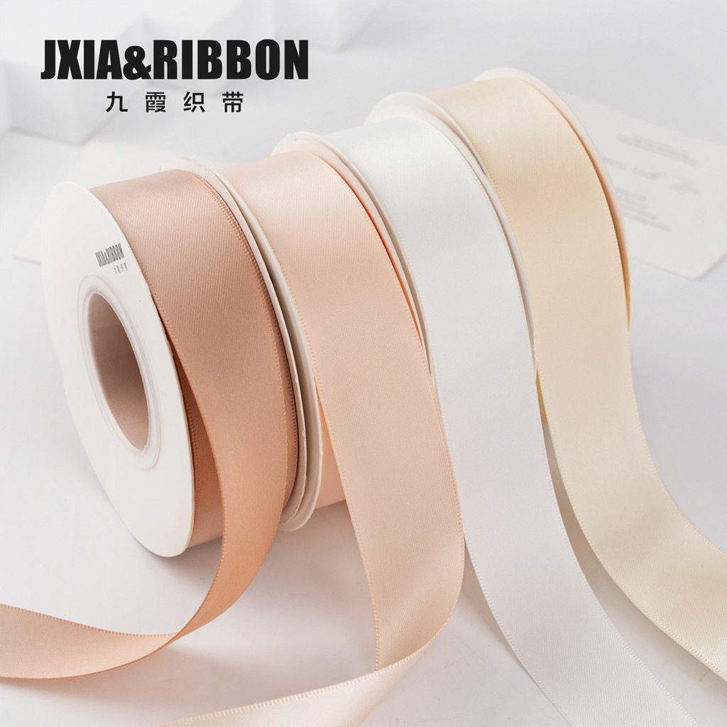 Jiuxia 2.5cm fita dupla face artesanal diy arco caixa de presente fita decorativa embalagem bolo buquê fita