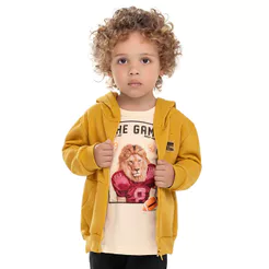 Jaqueta Infantil Menino Moletom Botonê Elian Amarelo