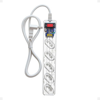 iCLAMPER Energia 5 Tomadas LCF Transparente Filtro de Linha e Protetor Elétrico DPS Bivolt