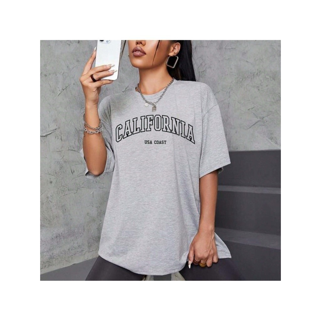Blusinha Feminina Estampada Tshirt 100% Algodão Gola Redonda Camiseta California Usa Coast  envio imediato