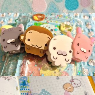 Macio bonito bonito macaco selo PP clipe bonito dos desenhos animados ins estilo acrílico teste papel clipe de armazenam