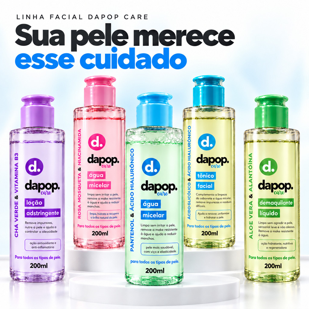 Aguas de Maquiagem Tonico Facial - Agua Micelar - Demaquilante Liquido - Loção Adistrangente