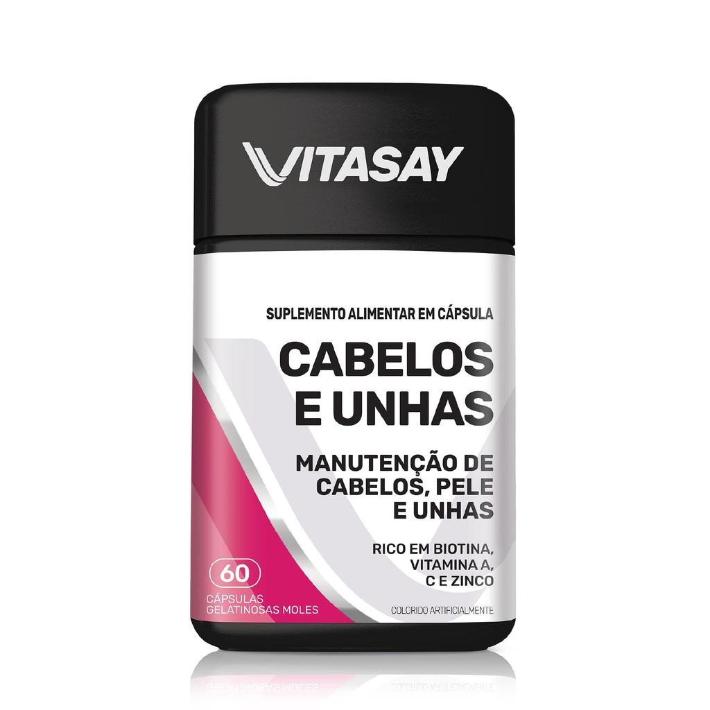 Suplemento Cabelos e Unhas Vitasay 60 cápsulas