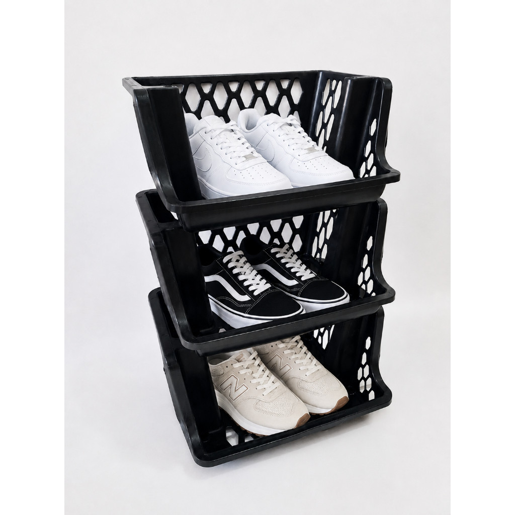 KIT 3 Cesto Multiuso Organizador Prateleira Fruteira Cozinha Banheiro Lavanderia Plástico Resistente