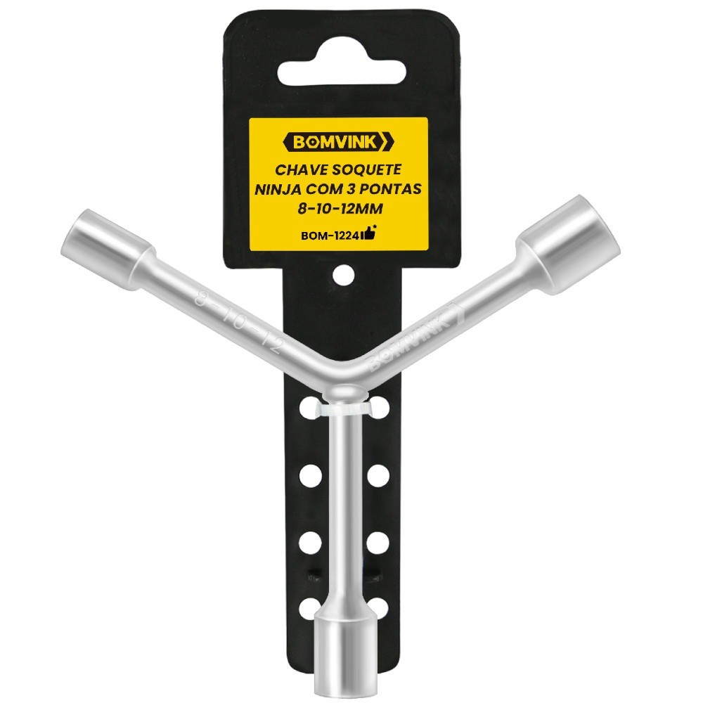 Chave 3 pontas soquetes ninja 8 x 10 x 12mm - BOM-1224 Bomvink