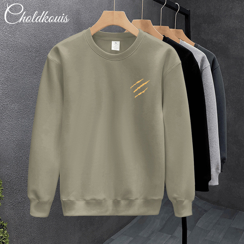 Moletom esportivo americano pesado masculino em torno do pescoço primavera novo estilo Plus Size roupas masculinas prima