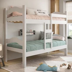 Beliche Solteiro 100% MDF com Grade de Segurança Absolut Yescasa Branco Branco