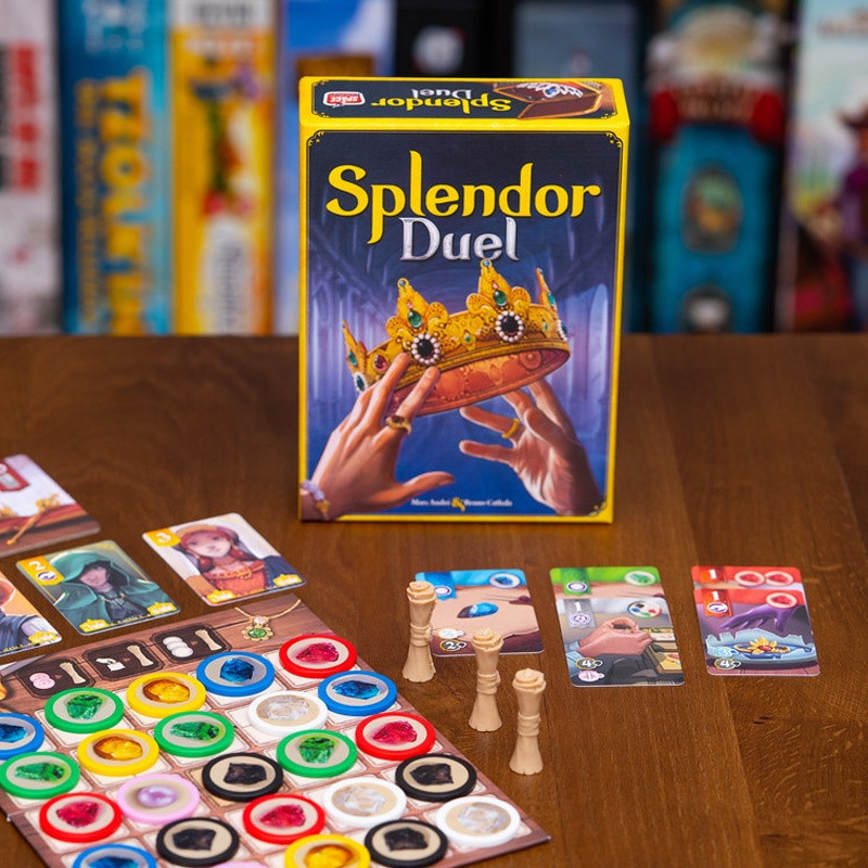 Splendor Duel, jogo de tabuleiro para 2 jogadores, Space Cowboys, jogo de cartas independente, DKJJ.
