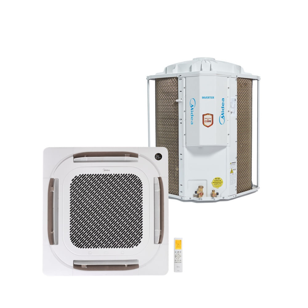 Ar Condicionado Split Cassete 4 Vias Inverter Midea 24000 BTU/h Frio Monofásico 40KVQF24M5 - 220 Volts