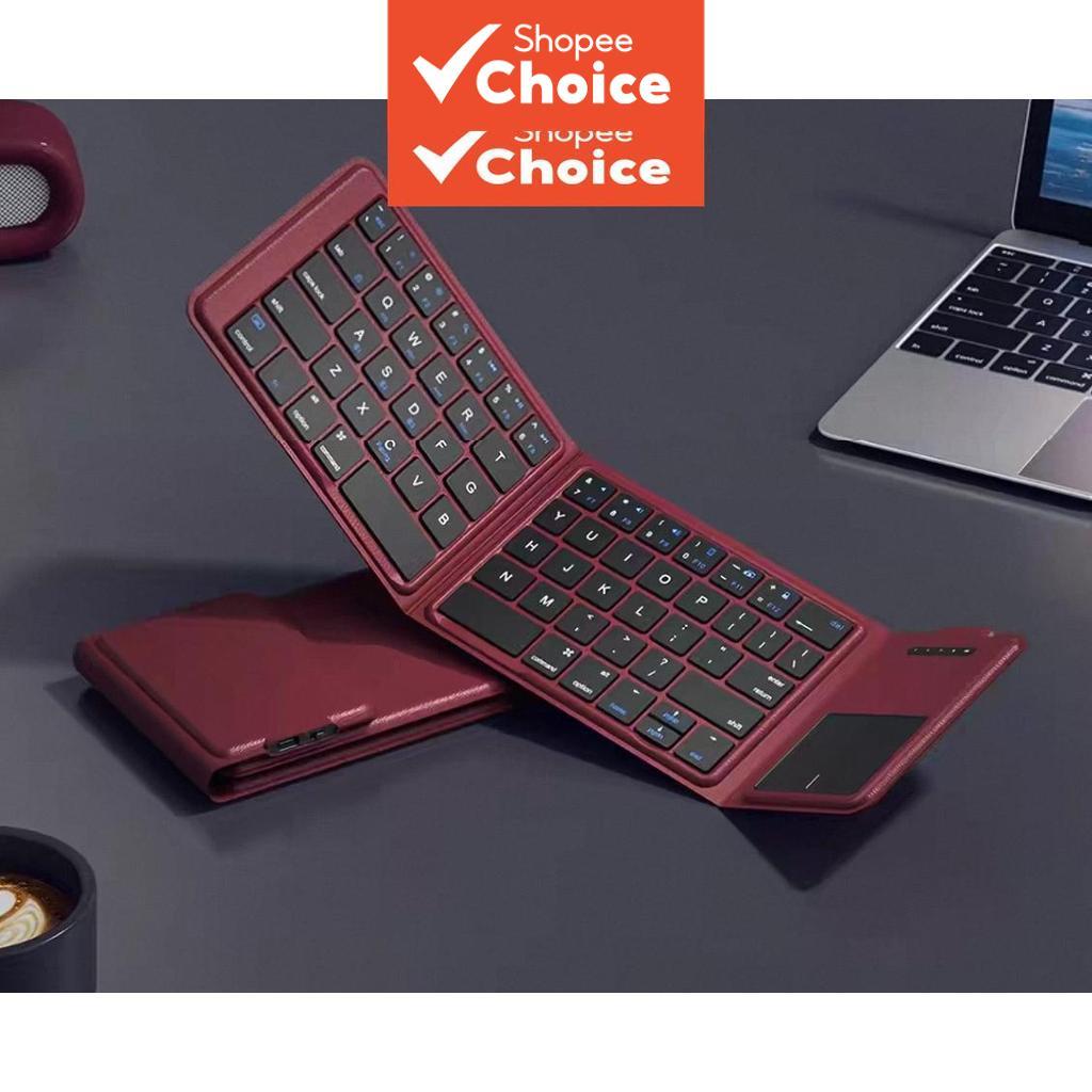 Teclado Dobrável Bluetooth com Touchpad Numérico, Ultrafino, Portátil e Dobrável para PC Tablet e Smartphone