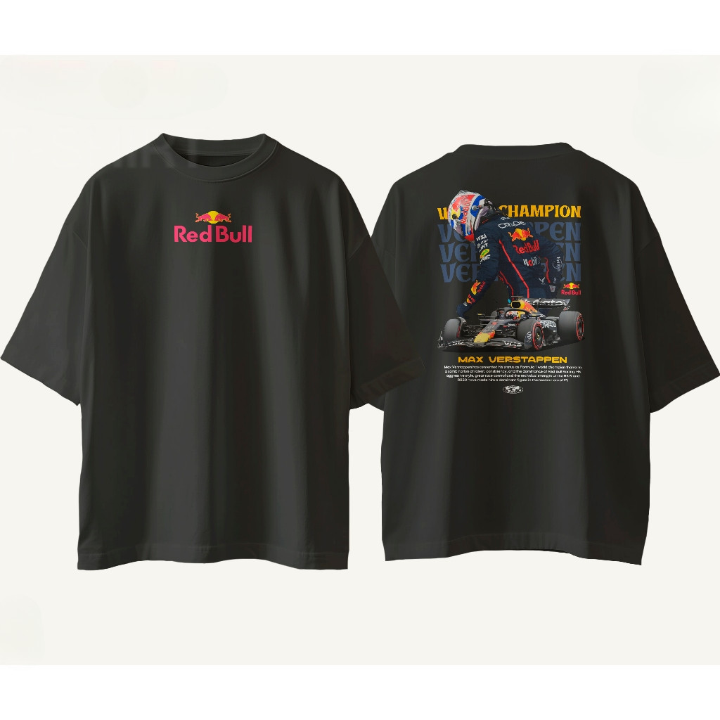 [Camiseta Premium em Algodão Puro]GXG StreetWear RedBull Max Verstappen Formula 1 Básica Oversized 100% Algodão