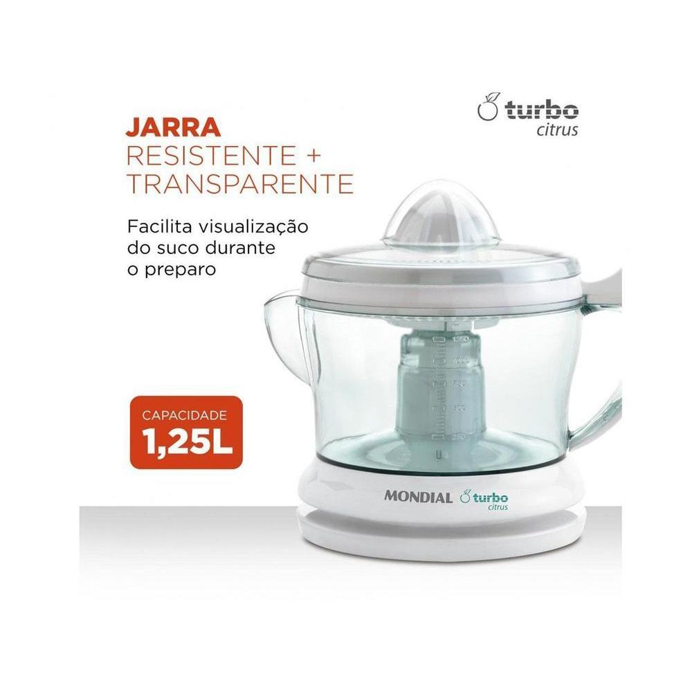 Espremedor de Frutas Mondial Turbo Citrus E-01 Elétrico 25W Branco — imagem 2 de 2