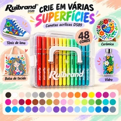 Kit Marcadores Acrílicos 12/24/48/72 Cores Ponta Pincel para Pintura e Artesanato