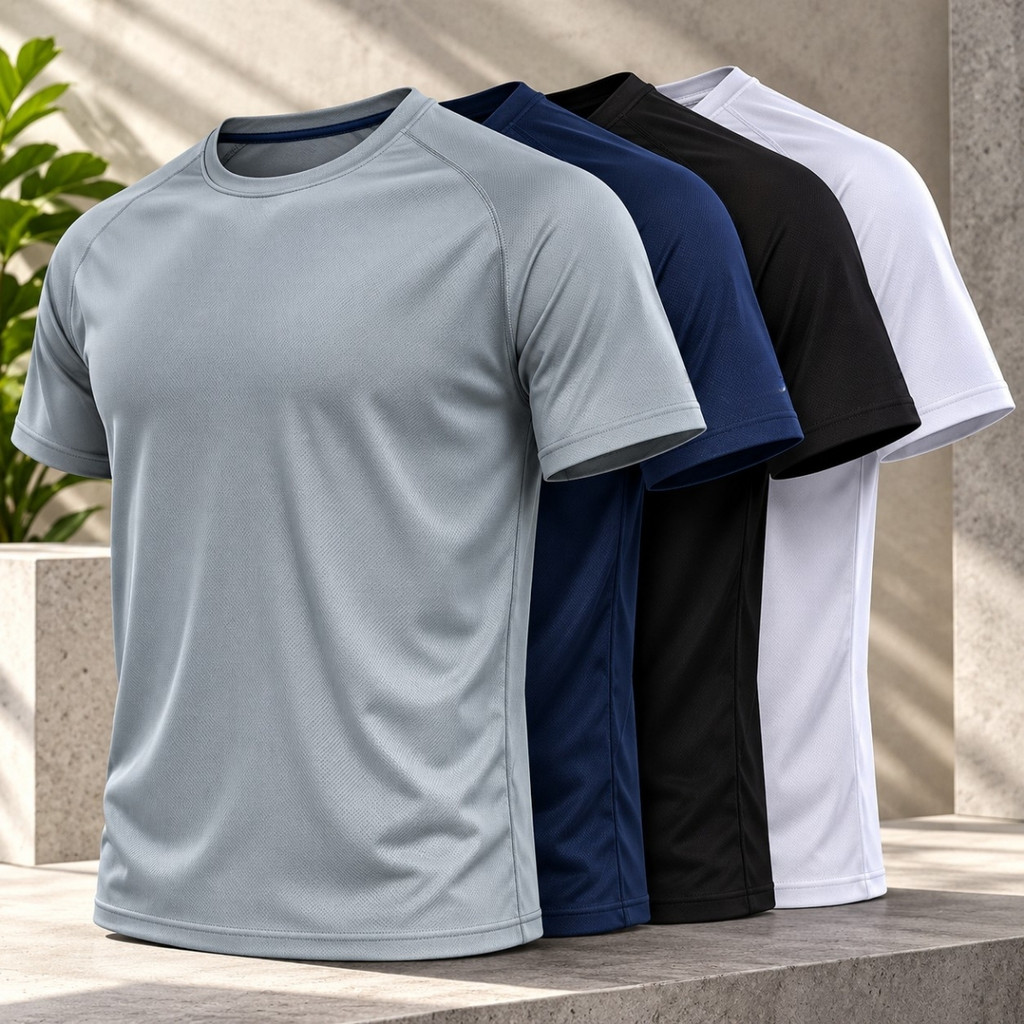 Kit 4 Camisa Dry Fit Masculino Camisetas de Dryfit Esportiva Fitness Academia Respirável Sem Odor