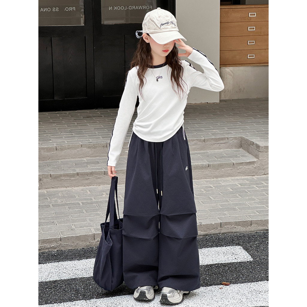 Meninas terno meninas terno 2026 novo estilo primavera moda manga comprida camiseta grandes crianças meninas primavera o