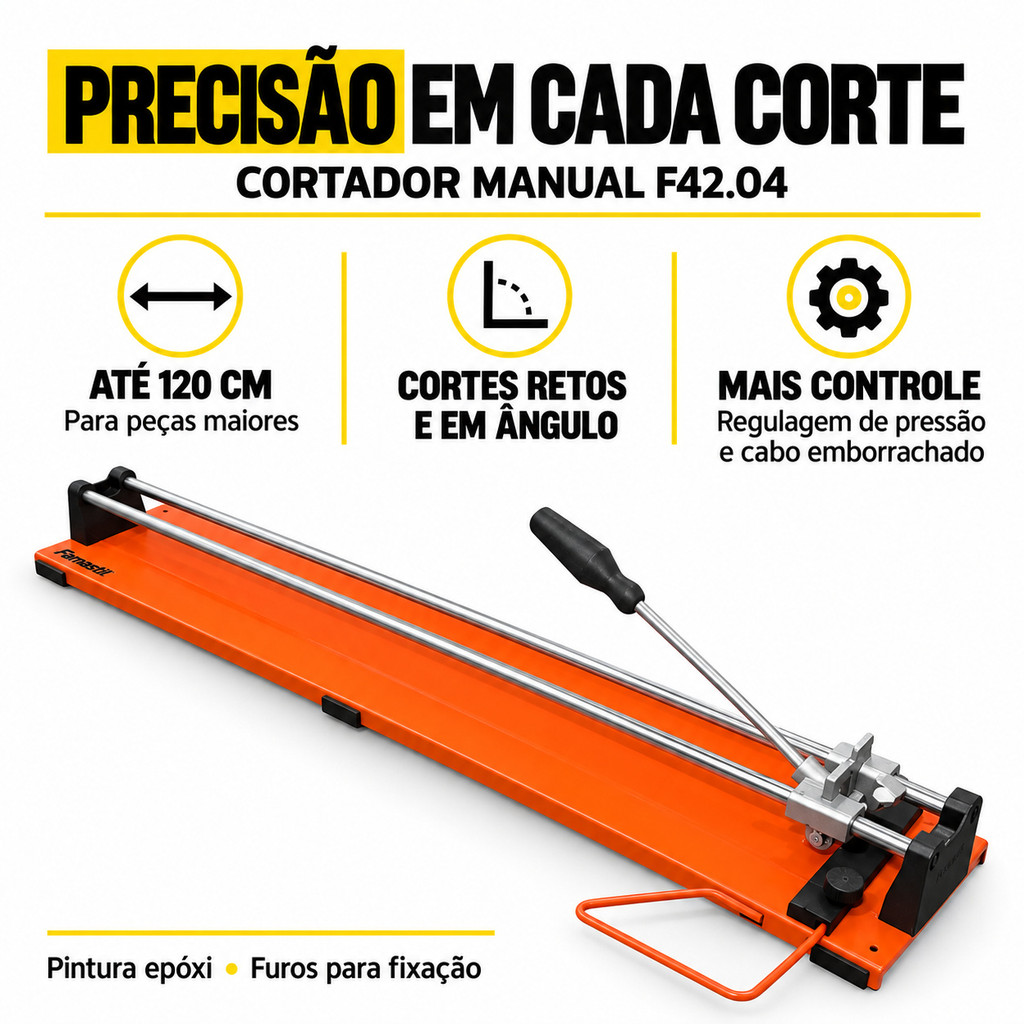 Cortador De Piso Famastil 120cm Manual P/ Azulejo E Revestimentos Obra Construção — imagem 2 de 2