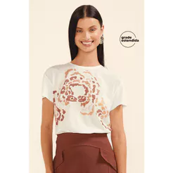 Blusa Feminina Com Sublimação Marialícia Bege