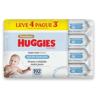 Lenços Umedecidos Huggies Recém-Nascido Sem Fragrância 4x48U
