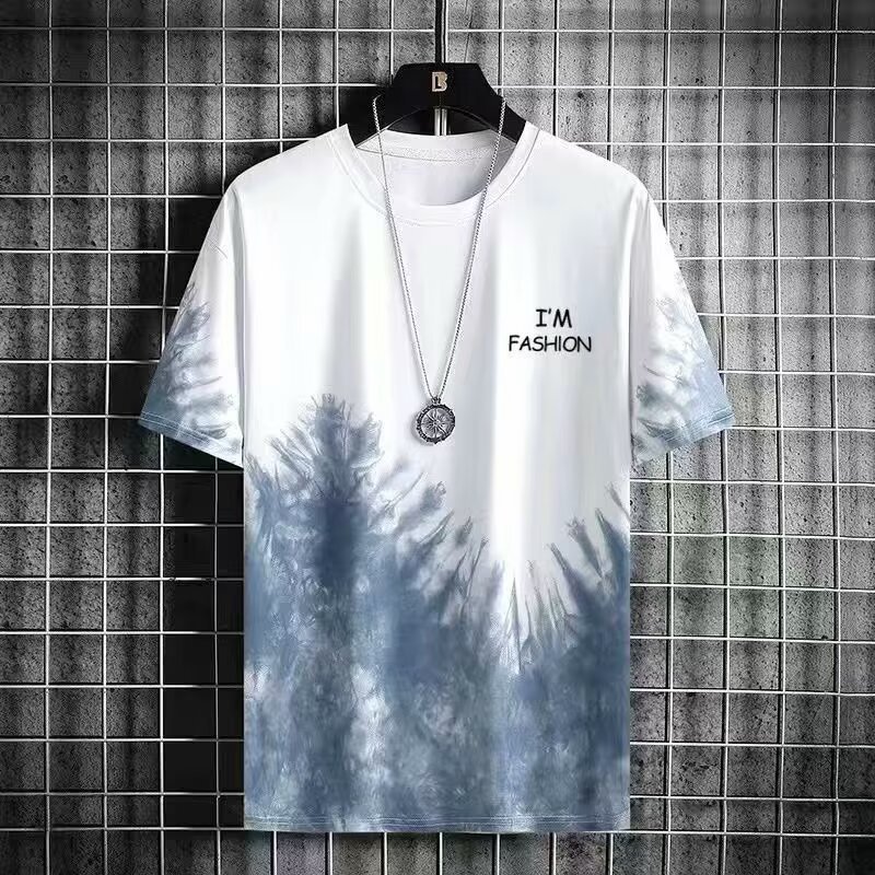 Camiseta masculina de manga curta de secagem rápida 2026 verão novo estilo ins seda gelo legal respirável solto Casual r