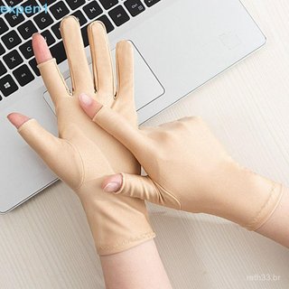 EXPEN 1 Modelo: Luvas finas de seda gelada com proteção solar para mulheres, com função anti-UV, cor lisa.