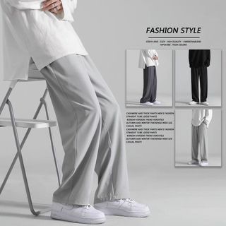 Calças esportivas masculinas verão estilo fino gelo seda calças casuais juventude tamanho grande solto Drape calças de p
