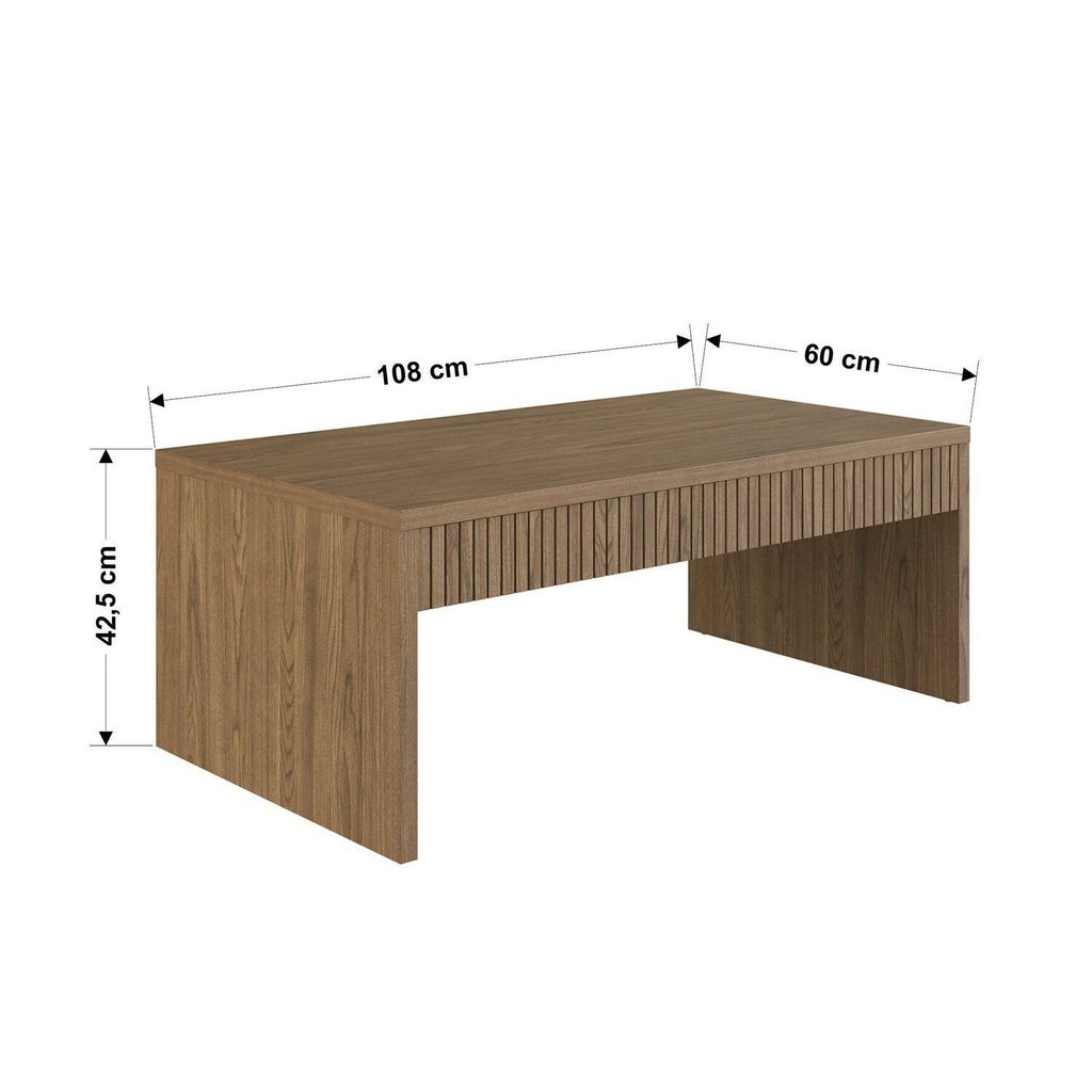 Mesa de Centro Ripada Articulada Brisa Marrom · foto 2