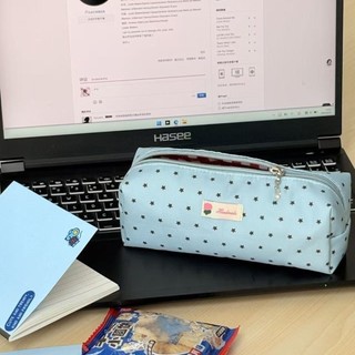 Estojo de lápis estrela de alto valor de bolinhas, bolsa de armazenamento fofa, simples, grande capacidade, estudante, m