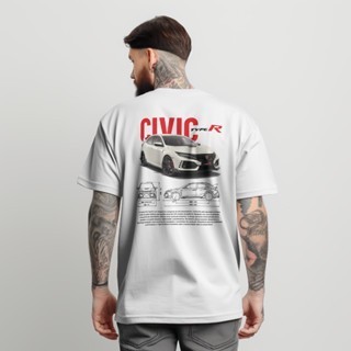 [Camiseta Premium em Algodão Puro]GXG Camiseta Civic TypeR Oversized Streetwear Masculina Feminina camisa 100% Algodão C