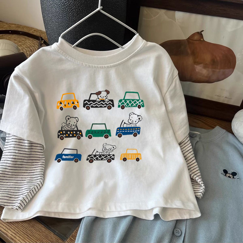 100% algodão meninos listrado em torno do pescoço manga longa camiseta primavera outono novo estilo crianças bebê dos de