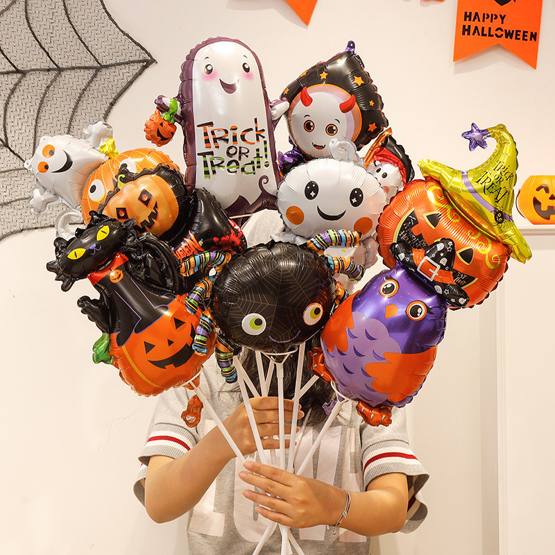 Balões de Halloween em tamanho pequeno, adereços para fotos de Halloween, balões de Halloween, fantasmas, abóboras, aran