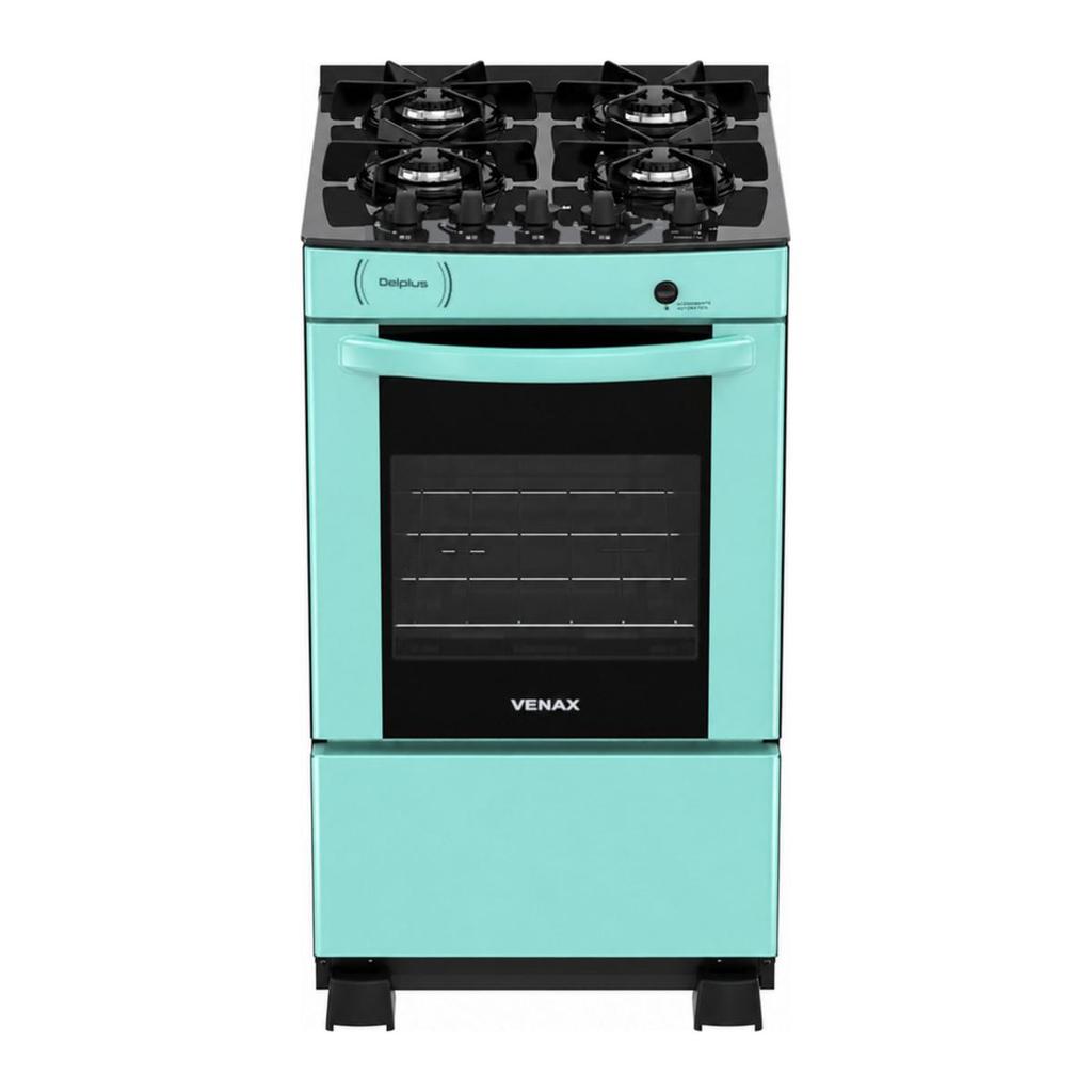 Fogao 4 Bocas Venax delplus Vitreo Bl Verde Gas Glp