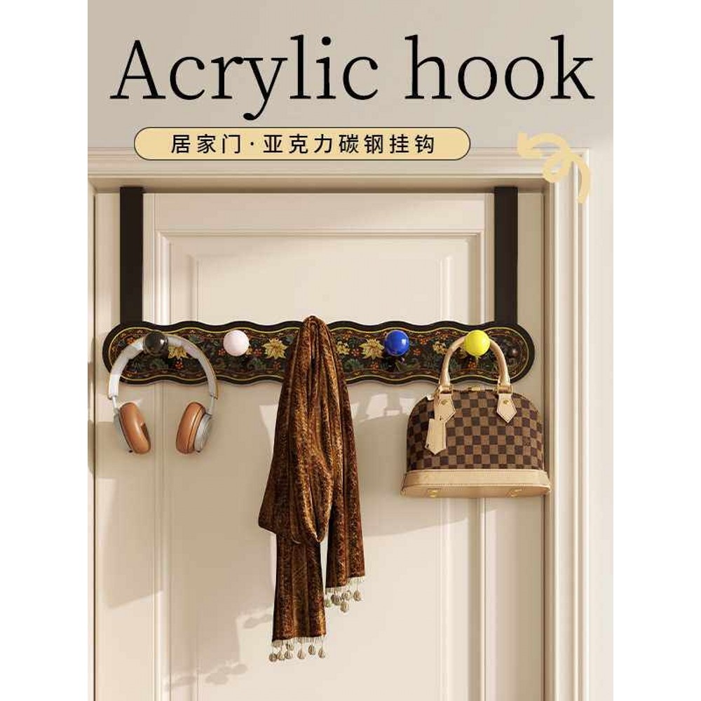 Estilo americano porta traseira gancho perfuração-livre carga-rolamento roupas gancho pendurado quarto porta casaco saco