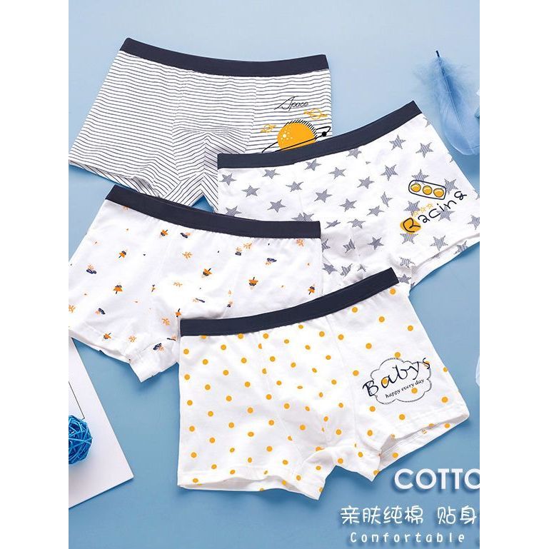 Cueca boxer de algodão puro para meninos, cueca boxer infantil sem peidos para bebês meninos, cuecas boxer de algodão pa