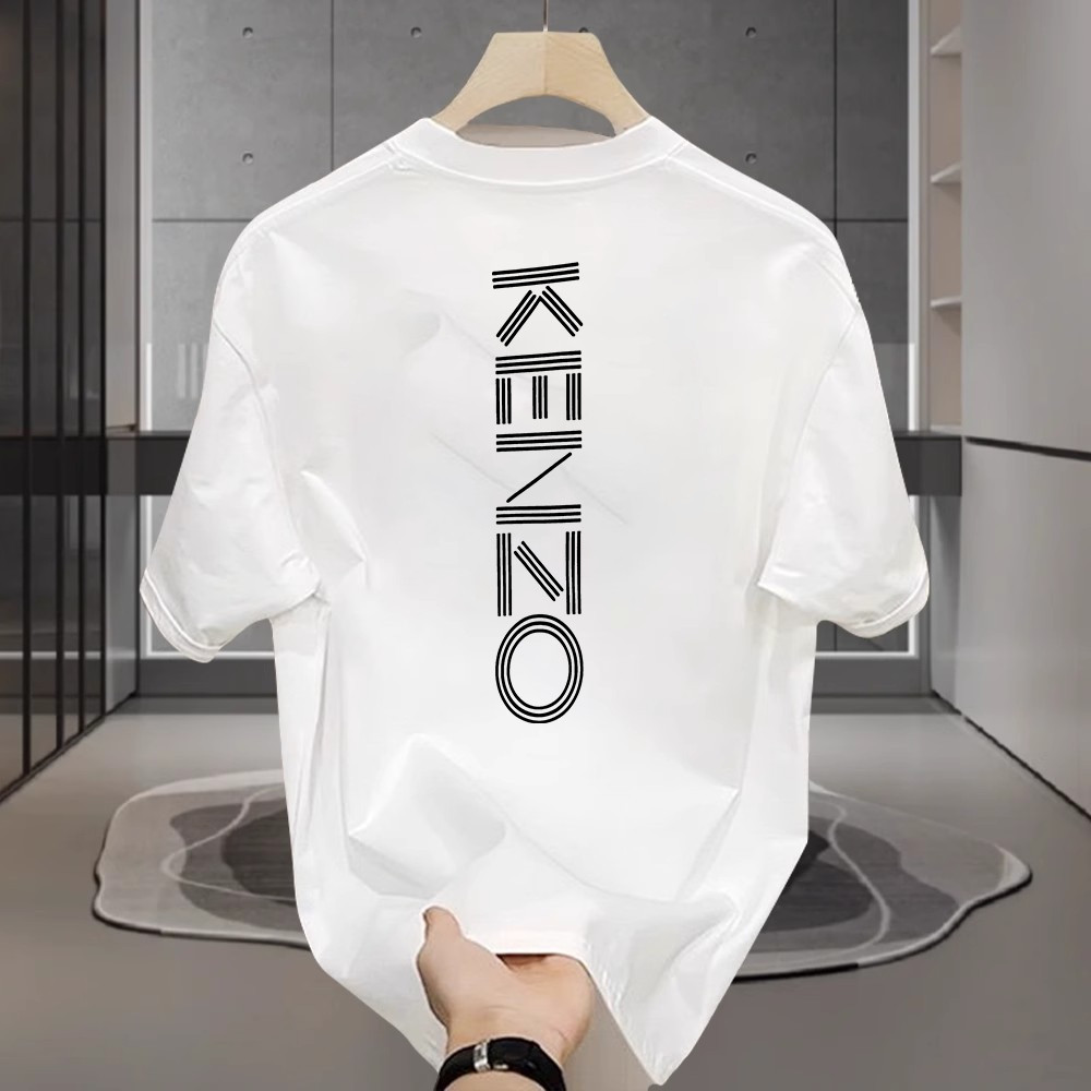 Camiseta Estampada Letras Streetwear Retrô Americana Tecido Grosso Gola Redonda Oversized Versátil