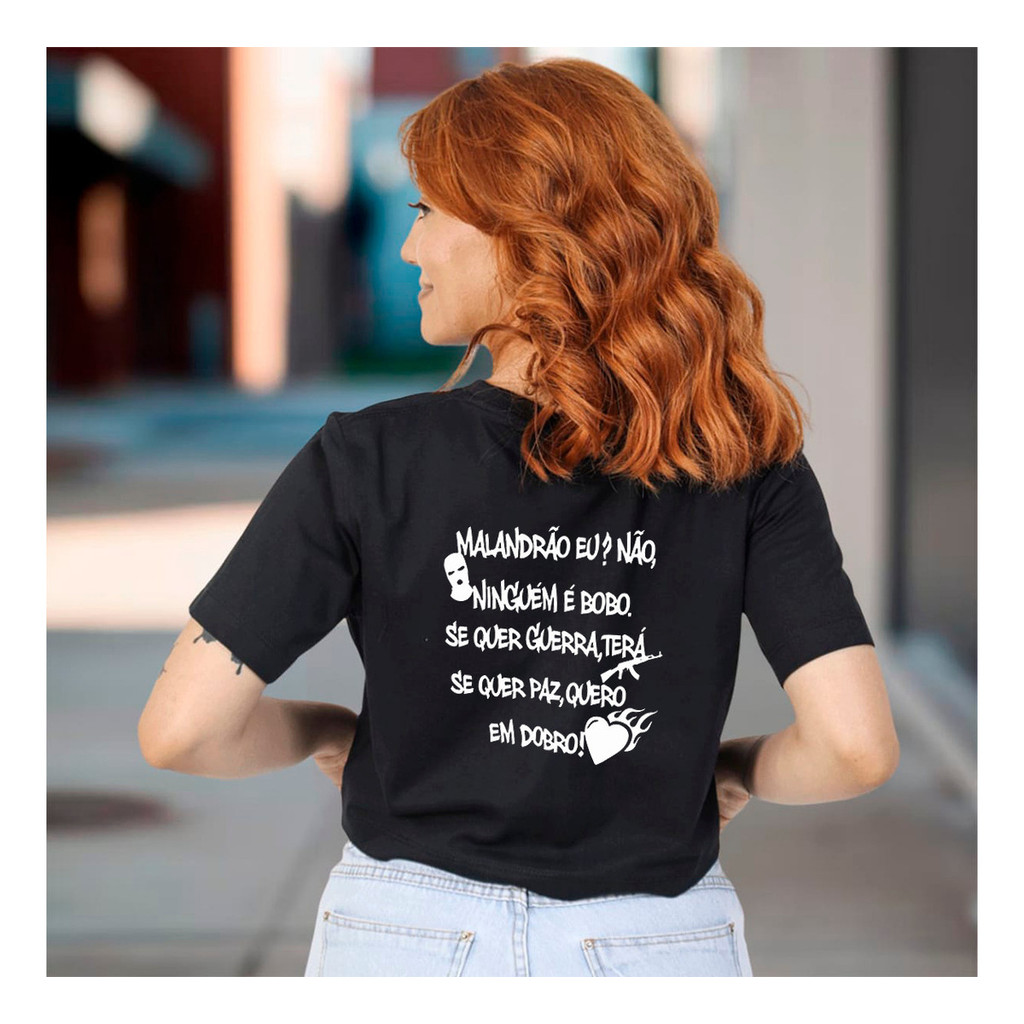 Blusa Cropped Malandro Eu Não Gangster