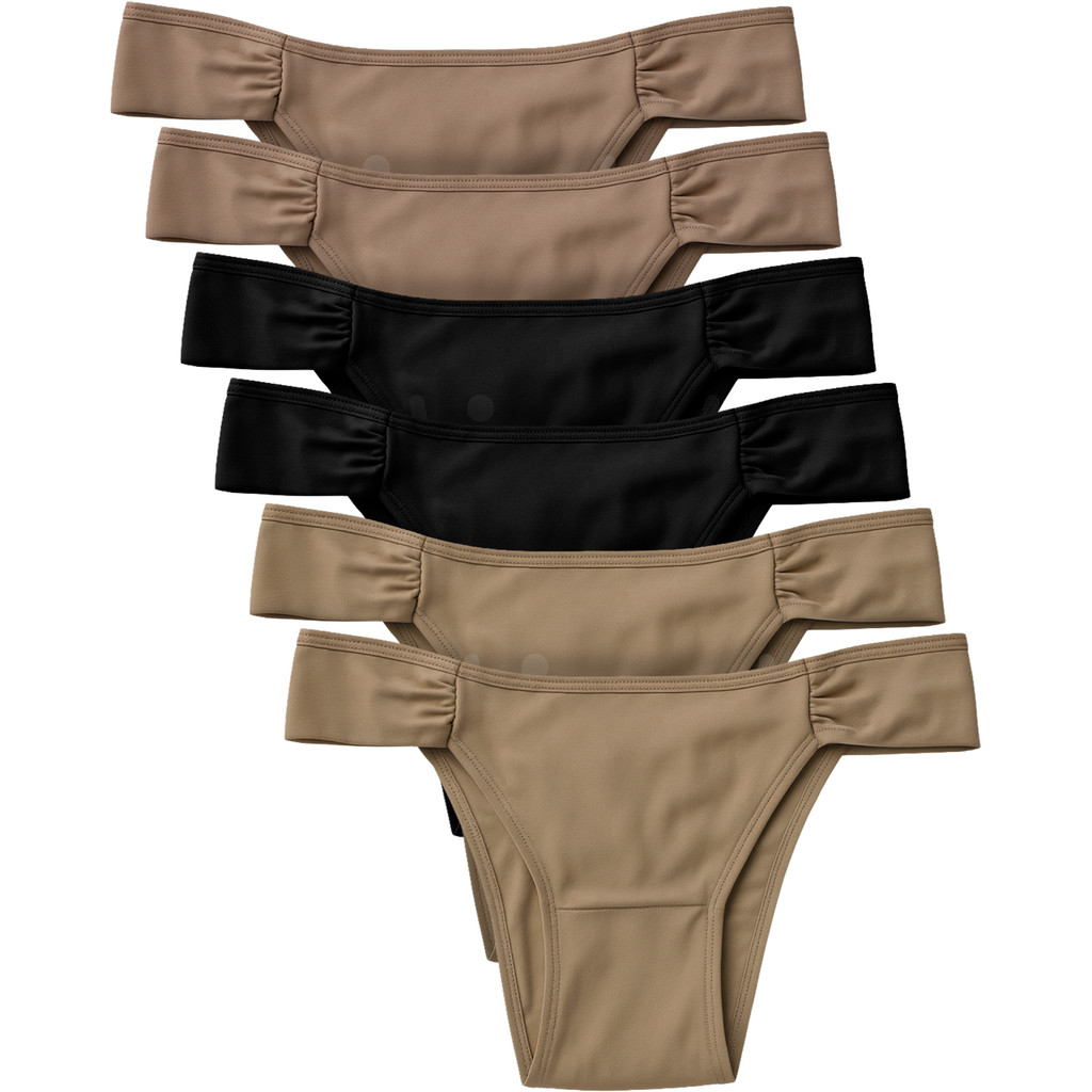 Kit 6 Calcinhas Feminina Dilady Bombom Algodão Tanga Cintura Média Confortável D