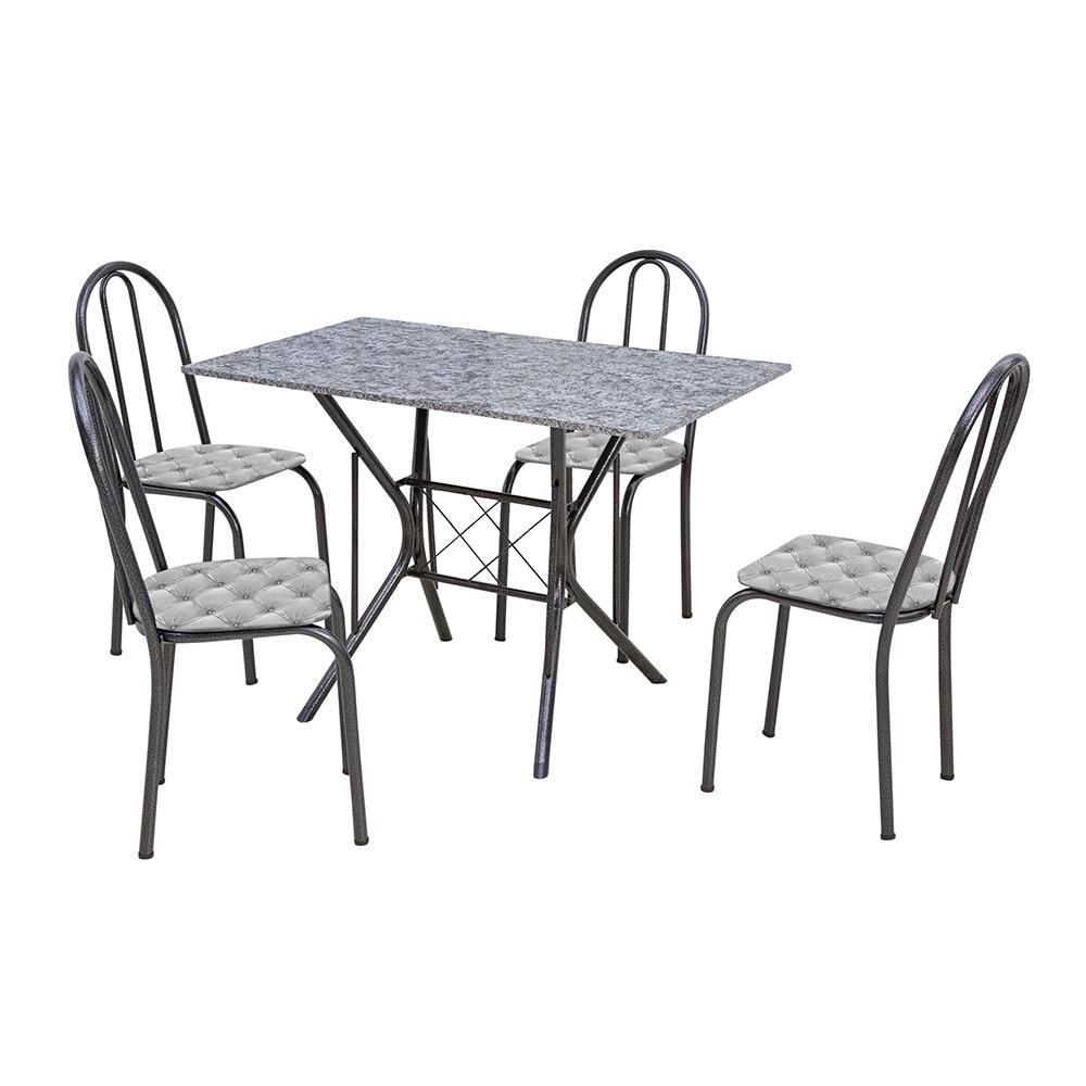 Conjunto Mesa Bruna 110cm 4 Cadeiras Preto Capitonê Artefamol para Cozinha e Jantar Compacto em Oferta na Shopee