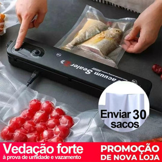 Seladora a Vácuo 110V com 30 Sacos | Conserva Alimentos com Selagem Potente em Oferta na Shopee