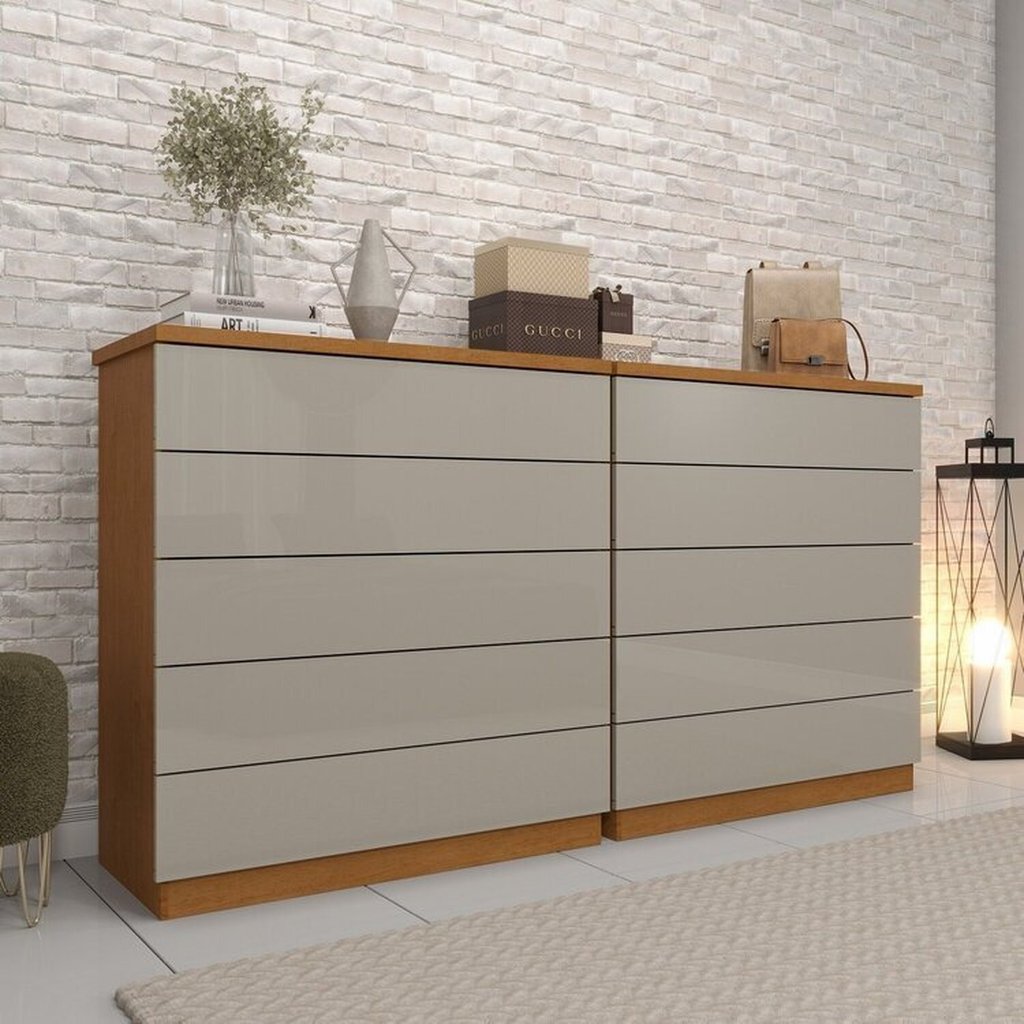 Kit 2 Cômodas 5 Gavetas Espresso Móveis em Oferta na Shopee