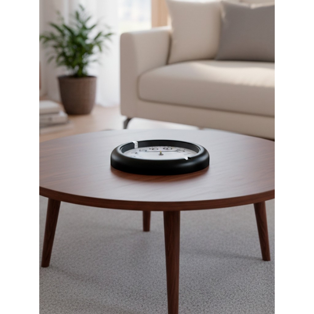 Relógio De Parede Redondo Decorativo 18CM Preto e Branco Sala Cozinha