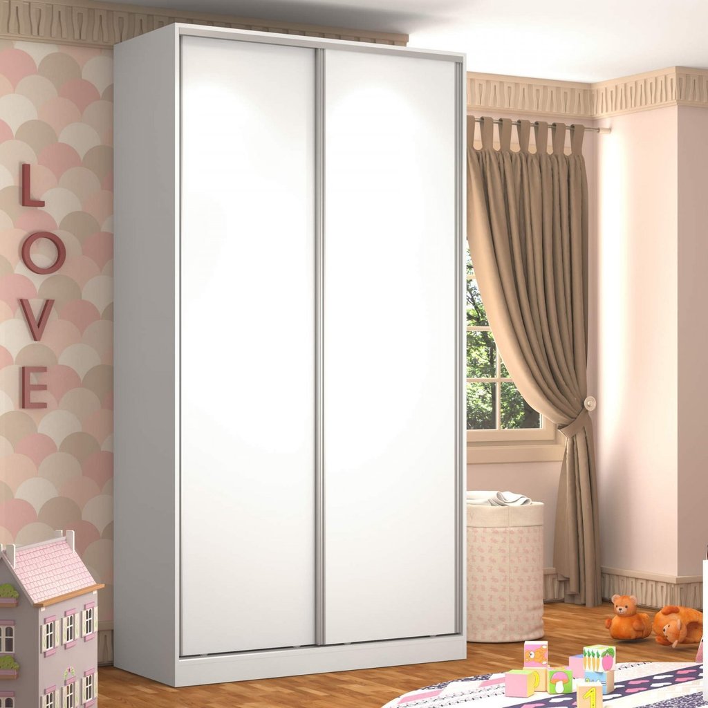 Guarda-Roupa Solteiro 2 Portas 3 Gavetas Rc2005 Branco