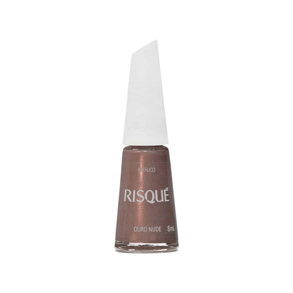 Esmalte Risqué Metálico Ouro Bege em Oferta na Shopee