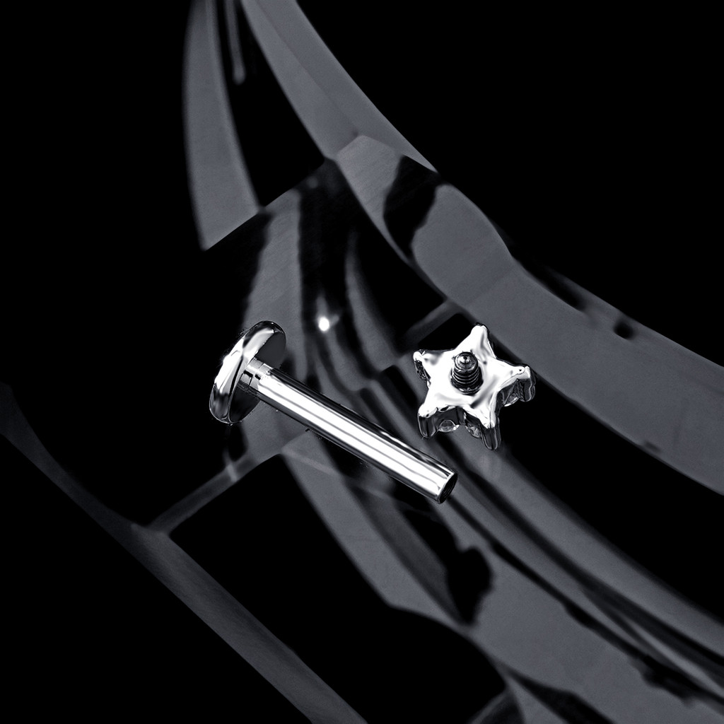 Piercing Orelha Labret Prata 925 Flor 5 Zircônias Cravejado Para Tragus Helix Conch Nariz Boca · foto 2