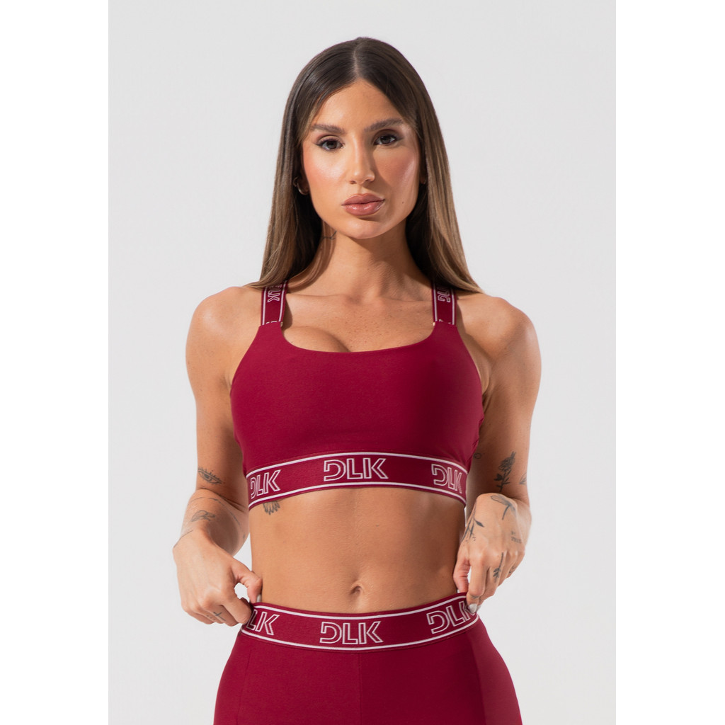 TOP FITNESS FEMININO COM BOJO E ALÇAS DE ELÁSTICO COM TULE NAS COSTAS ACTIVITY DLK em Oferta na Shopee