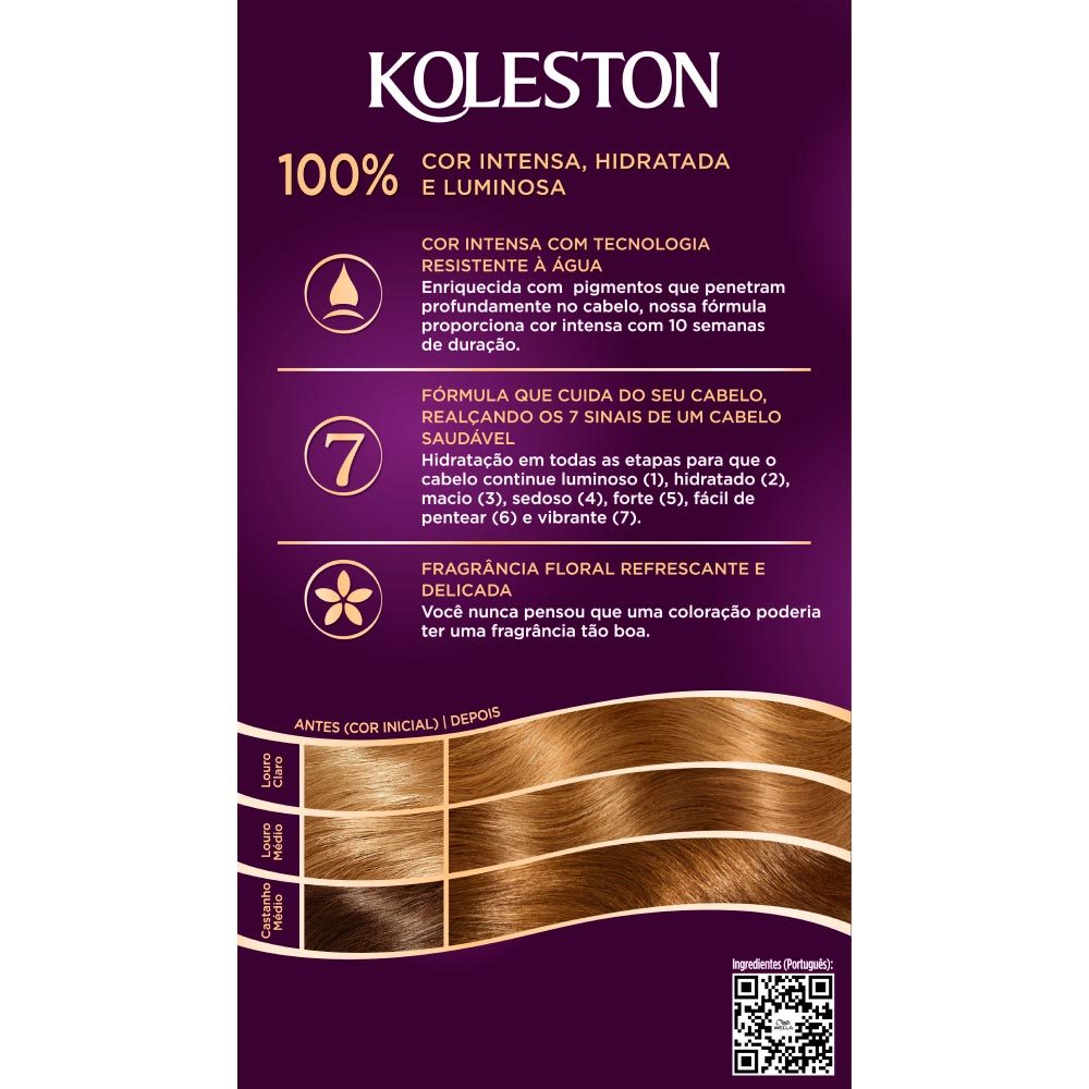 Detalhes do Tinta de Cabelo Koleston Louro Avelã 73